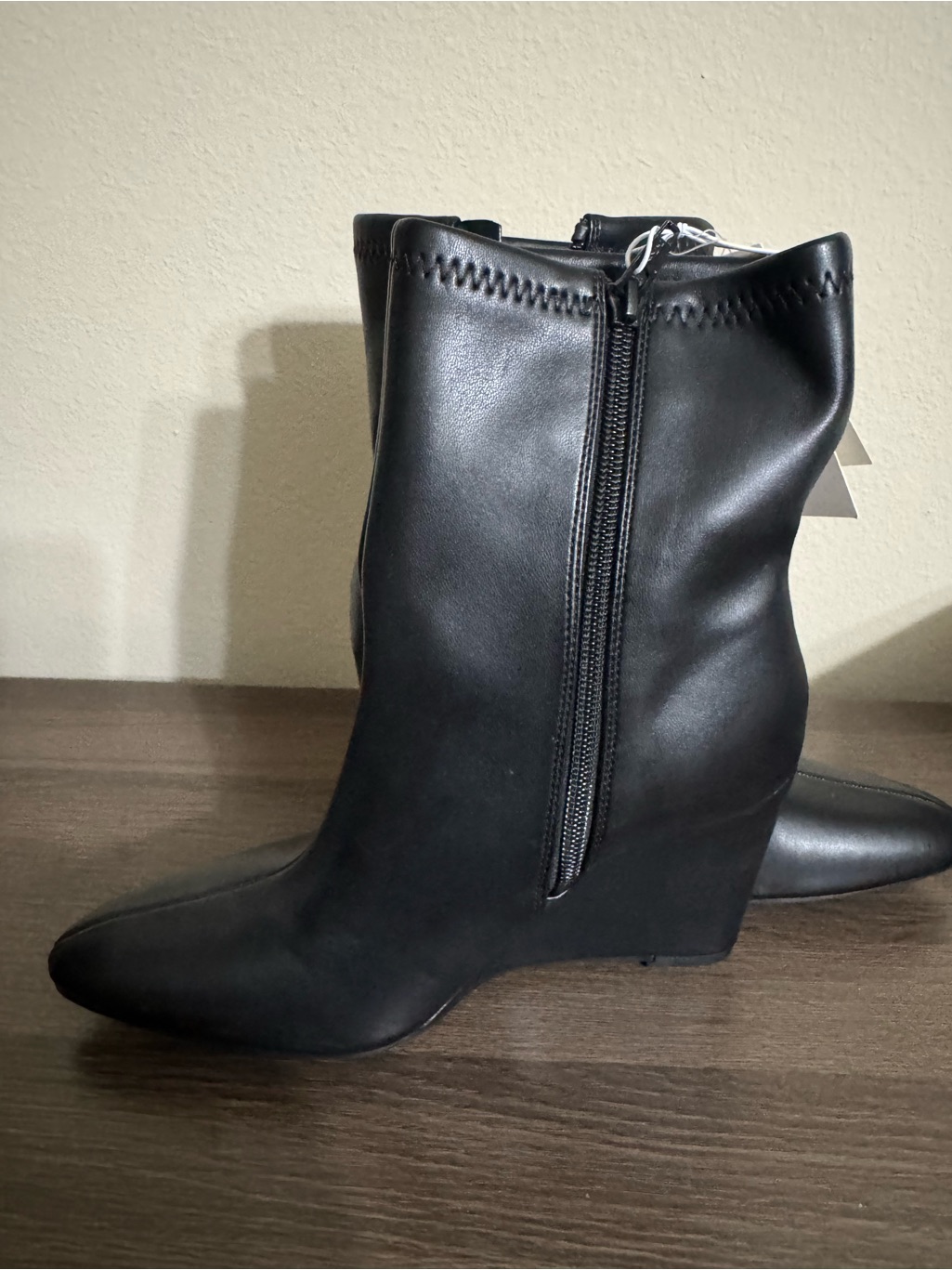 Jocelyn Black Wedge Ankle Boot With Side Zip